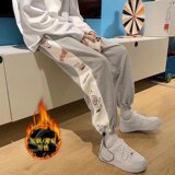2025年秋冬季宽松百搭休闲太空人印花束脚九分卫裤加绒BK556R-P25，男装休闲裤，星座1703A-1