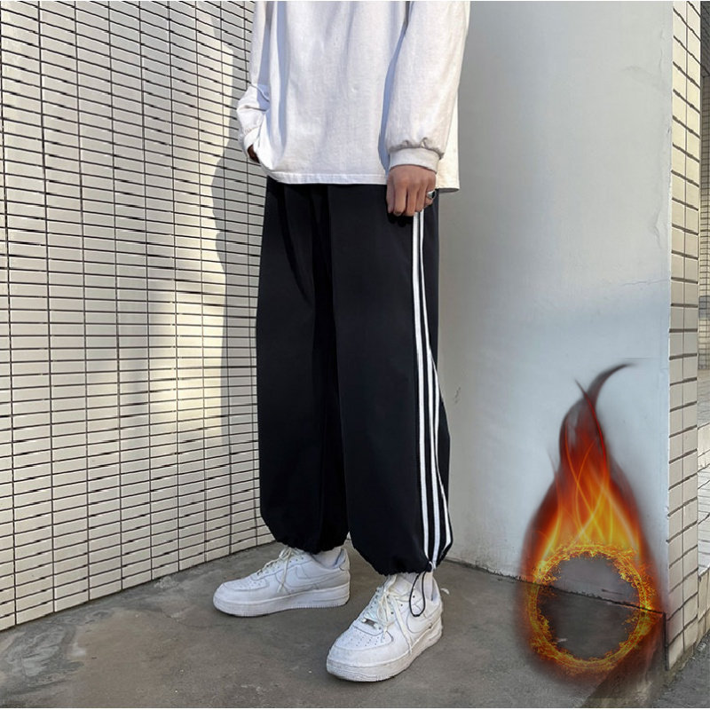 21秋冬推荐款三杠运动裤加绒男休闲裤宽松潮流卫裤AK360加绒-P25,男装休闲裤,星座1703A-1