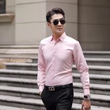 2025春夏季大码纯色长袖衬衫男商务修身时尚免烫衬衣CS615-P13，男装衬衫，星座1703A-1