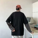 2025春秋新款小恐龙印花t恤圆领上衣复古宽松内搭打底衫T671-P26，男装T恤，星座1703A-1