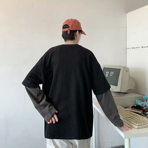 2025春秋新款小恐龙印花t恤圆领上衣复古宽松内搭打底衫 T671-P26图片