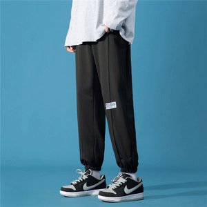 2025春秋新款韩版潮流束脚九分卫裤宽松灰色运动裤男士K2583-P25