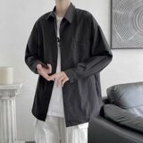 2025秋冬季新款港风ins简约百搭宽松衬衣休闲潮衬衫男CS20010-P25，男装衬衫，星座1703A-1