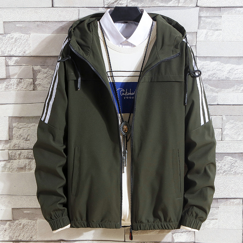 21年秋季ins港简约潮三条杠男士韩版潮流连帽外套JK652-P28，女装短外套，星座1703A-1
