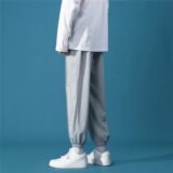2025春秋新款韩版潮流束脚九分卫裤宽松灰色运动裤男士K2583-P25，男装休闲裤，星座1703A-1