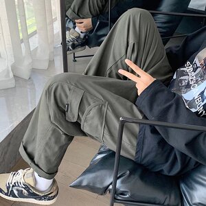 2025秋季新款工装裤ins超火宽松直筒韩版潮流百搭阔腿裤T129-P38图片