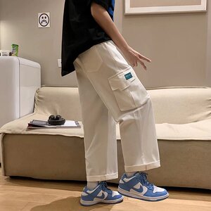 日系复古工装裤男潮流宽松百搭休闲裤子飘带拖地直筒裤KJ7514-P38图片