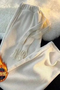 加绒加厚灯芯绒阔腿裤宽松直筒裤高腰休闲ins潮长裤K192加绒-P30图片