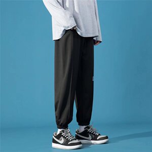 2025春秋新款韩版潮流束脚九分卫裤宽松灰色运动裤男士K2583-P25图片