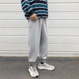 2025秋冬加绒休闲裤男大码修身哈伦纯色加厚皮绳裤K17-P12加绒P15，男装卫衣，星座1703A-1
