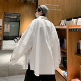 2025春季新款排扣开衩日系设计感小众痞帅衬衣1703A-1-W1023-P30，男装衬衫，星座1703A-1