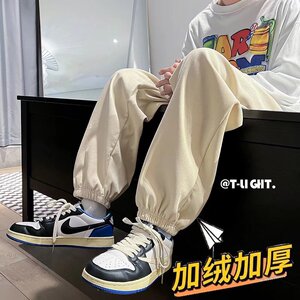 2025秋冬新款加绒宽松阔腿裤潮牌ins情侣加厚休闲裤 KZ12429-P35图片