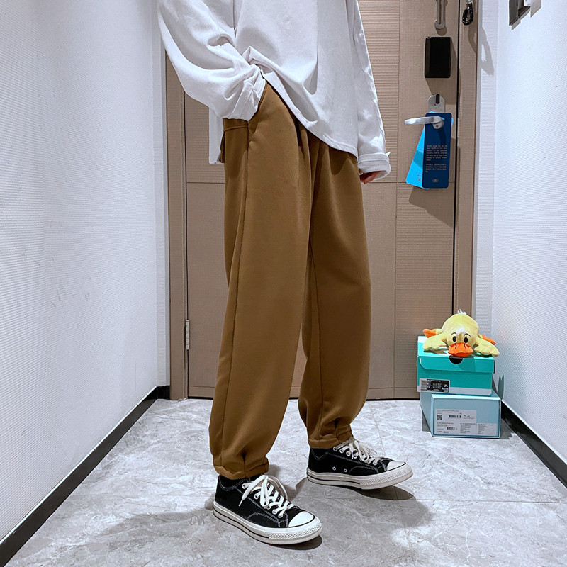 2025春秋新款韩版潮流直筒休闲宽松纯色束脚百搭长裤子A479-P30,男装休闲裤,星座1703A-1