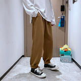 2025春秋新款韩版潮流直筒休闲宽松纯色束脚百搭长裤子A479-P30，男装休闲裤，星座1703A-1