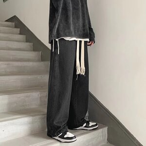 2025秋季新款休闲直筒裤宽松美式hiphop高街拖地阔腿裤WD133-P40图片