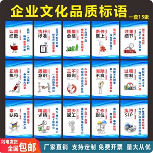 企业文化品质标语车间安全生产管理制度挂图标示牌仓库宣传海报定