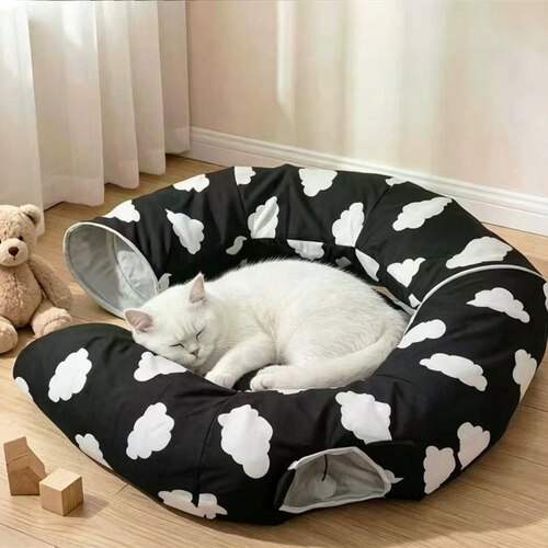 猫窝甜甜圈网红隧道窝通道四季通用猫玩具可玩可躺可折叠猫咪玩具