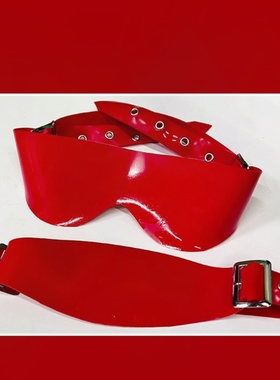 insu乳胶眼罩嘴罩套装高弹力设计感网红暗黑系乳胶套装