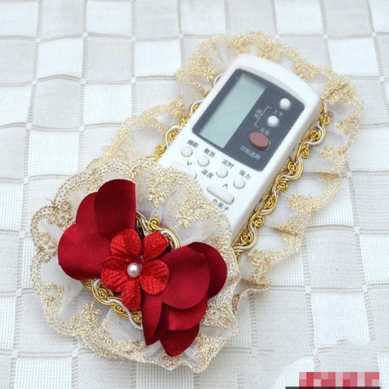 欧式高档金丝绒蕾丝布艺电视机机顶盒空调遥控器罩保护套可定制