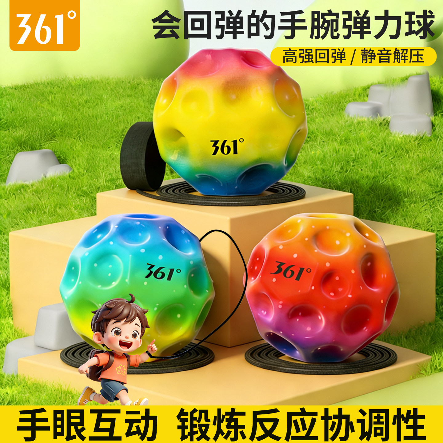 361度手腕弹力球带绳儿童月球石腕力球回弹小孩玩具视力训练神器,运动/瑜伽/健身/球迷用品,腕力器/腕力球,淘宝优惠券,粉丝福利购,淘宝优惠卷