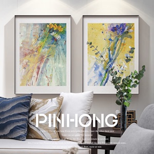 PINHONG高级感餐厅客厅抽象油画