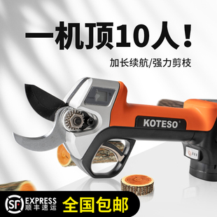 果树修剪枝电剪子 开拓者KOTESO老人头电动修枝剪刀锂电园林充电式