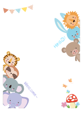 可爱动物幼儿园宠物店静电贴画