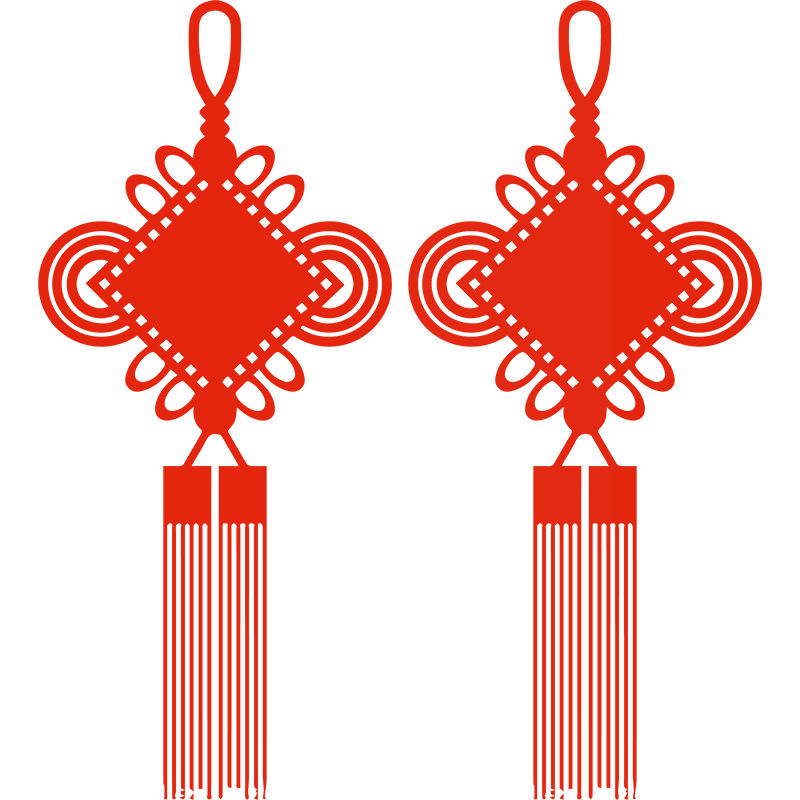 怡然之家创意中国结透明贴画