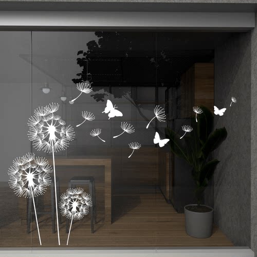 创意清新透明蒲公英贴画