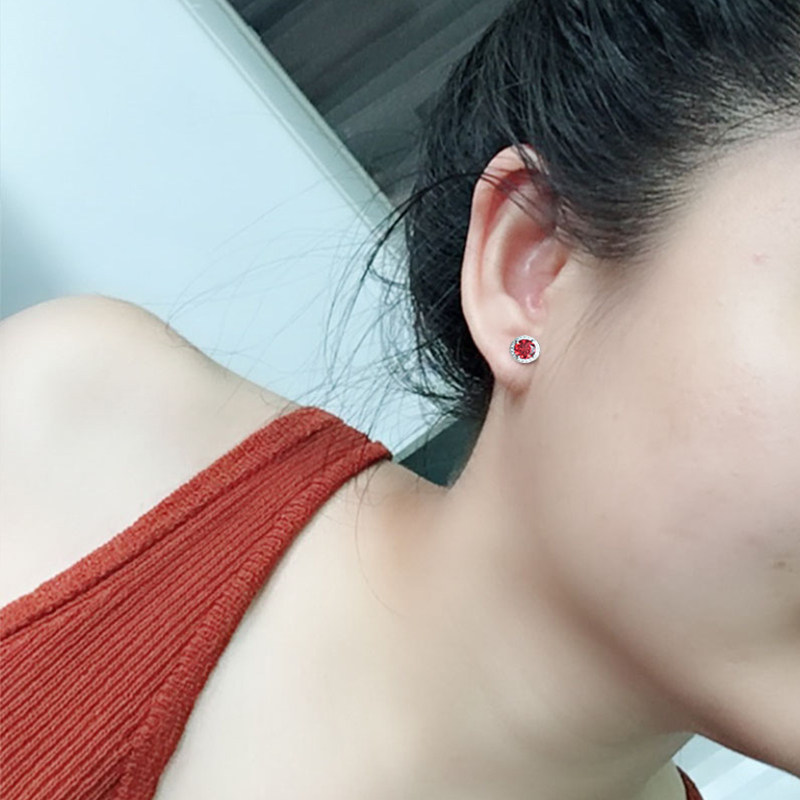 천연 보석 귀걸이 가넷 자수정 토파즈 페리도트 시트린 탄자나이트 귀걸이