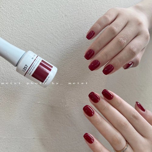 明星 韩国本土产品IZEMI美甲甲油胶I257 酒红色高级 贵妇