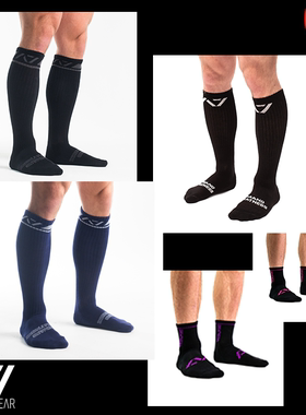 A7硬拉袜暗夜蓝经典黑影石力量举比赛专用运动袜IPF认证中筒长筒