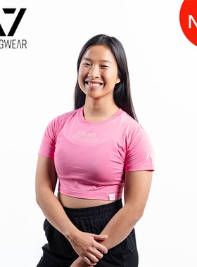 A7双色调粉比赛服力量举追求卓越T恤IPF认证美国进口女士短袖健身