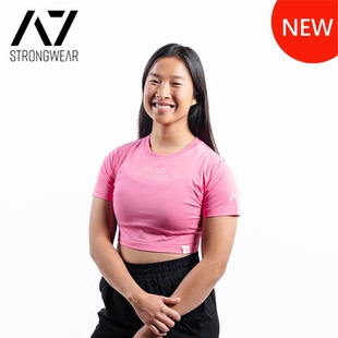 A7双色调粉比赛服力量举追求卓越T恤IPF认证美国进口女士短袖 健身
