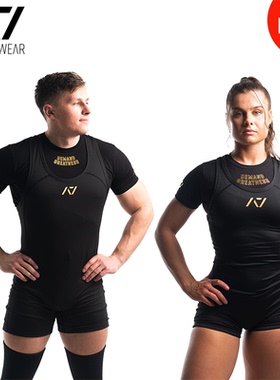 A7举重服黑金力量举专用比赛服IPF男女皆宜深蹲卧推硬拉健力