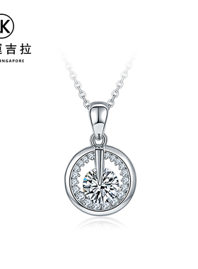 幸运吉拉s925镀白金圆环镶钻饰品