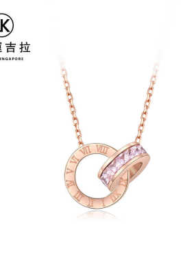 精致时尚双环扣简约项链幸运吉拉