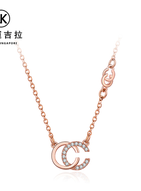 幸运吉拉LUCKY KILA双C字母项链女款轻奢小众设计感锁骨链