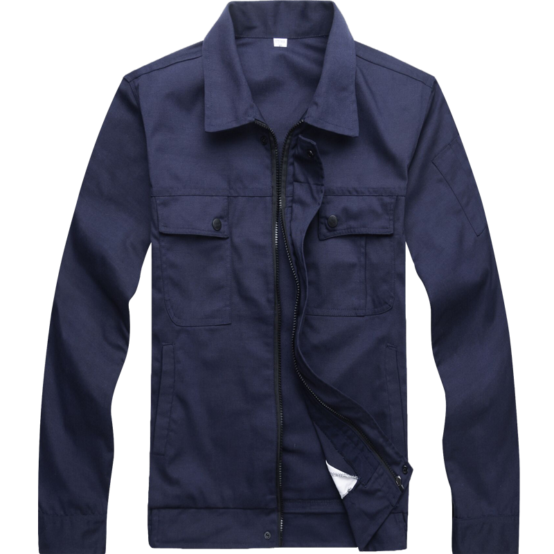 藍(lán)色電焊工工作服套裝衣服男耐磨帆布汽修防燙春秋長(zhǎng)袖勞保服定制