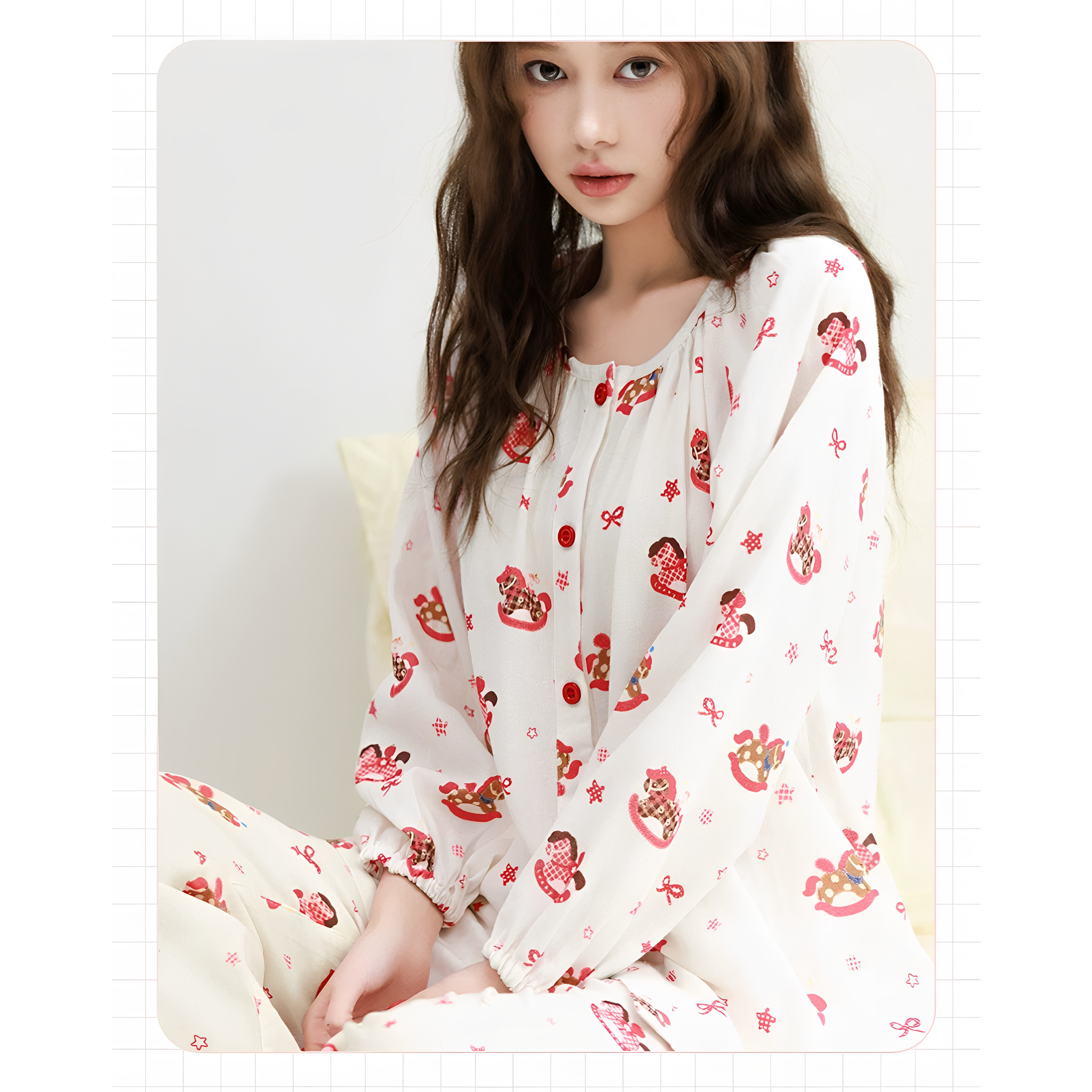 禾昊HohowHome新年小马睡衣睡裤两件套马年可外穿睡衣女家居服春