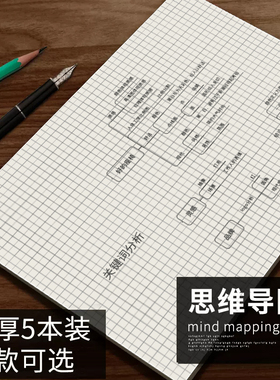 维克多利网格本像素画康奈尔笔记本子方格点阵女手绘小格格子画画纸大学生a4思维导图本子学生考研草稿本横线