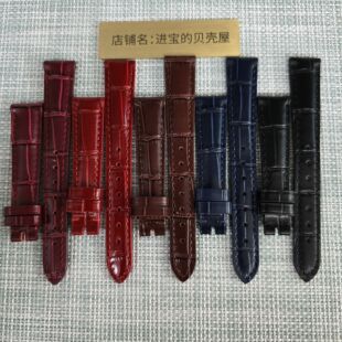 适用浪琴手表表带黛绰维纳真皮表带L2.255女款15 17mm