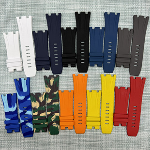 适用爱彼皇家橡树离岸真皮表带AP胶带氟胶带橡胶带防水26400/6401