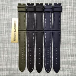 适配宝珀五十寻噚原装款尼龙手表带男经典系列5000蓝色帆布带23mm