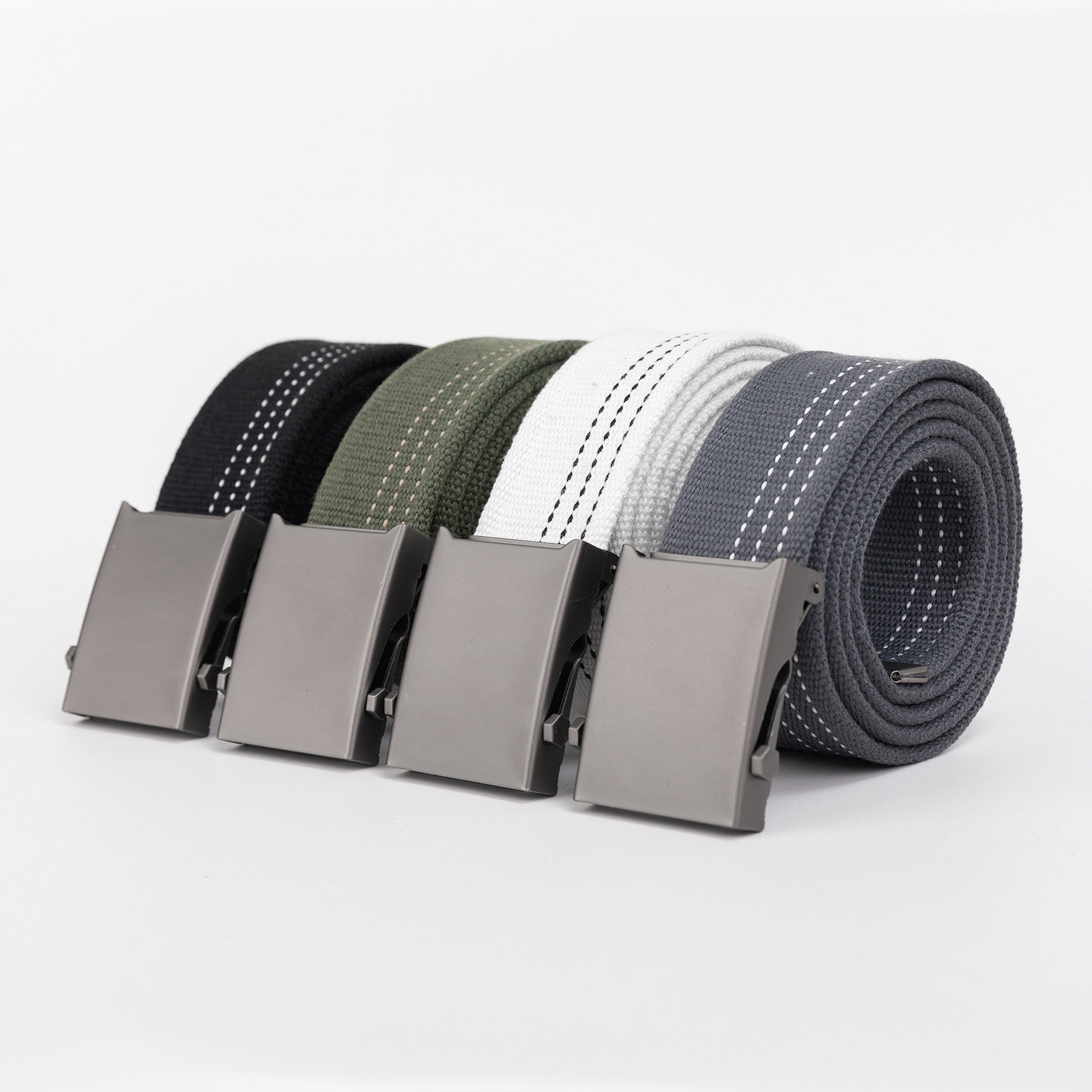 ins美式潮流帆布腰带男女港风韩版休闲学生户外运动金属扣头皮带