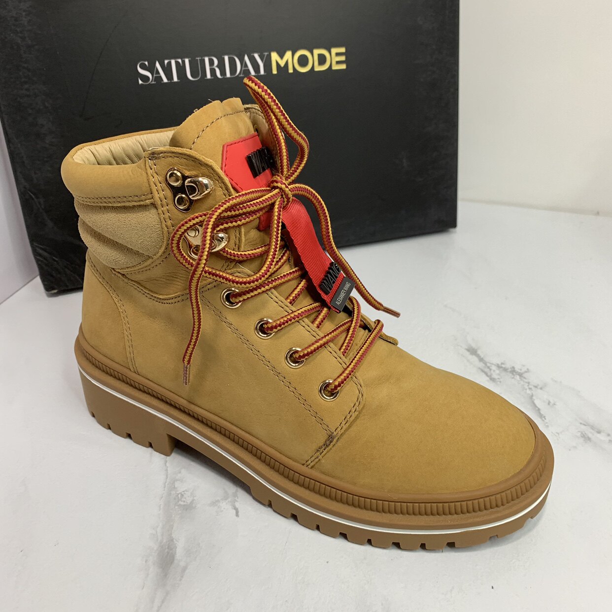 SATURDAYMODE品牌断码撤柜真皮女靴春秋英伦风马丁靴单靴小黄靴潮