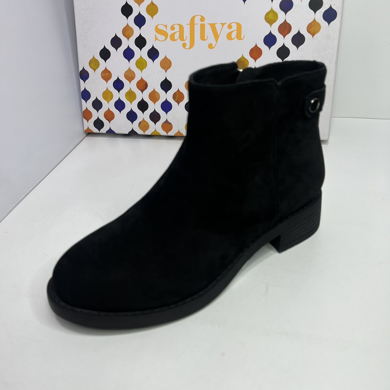 真皮磨砂切尔西靴低跟舒适马丁靴