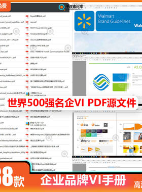 世界500强企业公司品牌VI手册VIS视觉识别系统设计学习资料素材图
