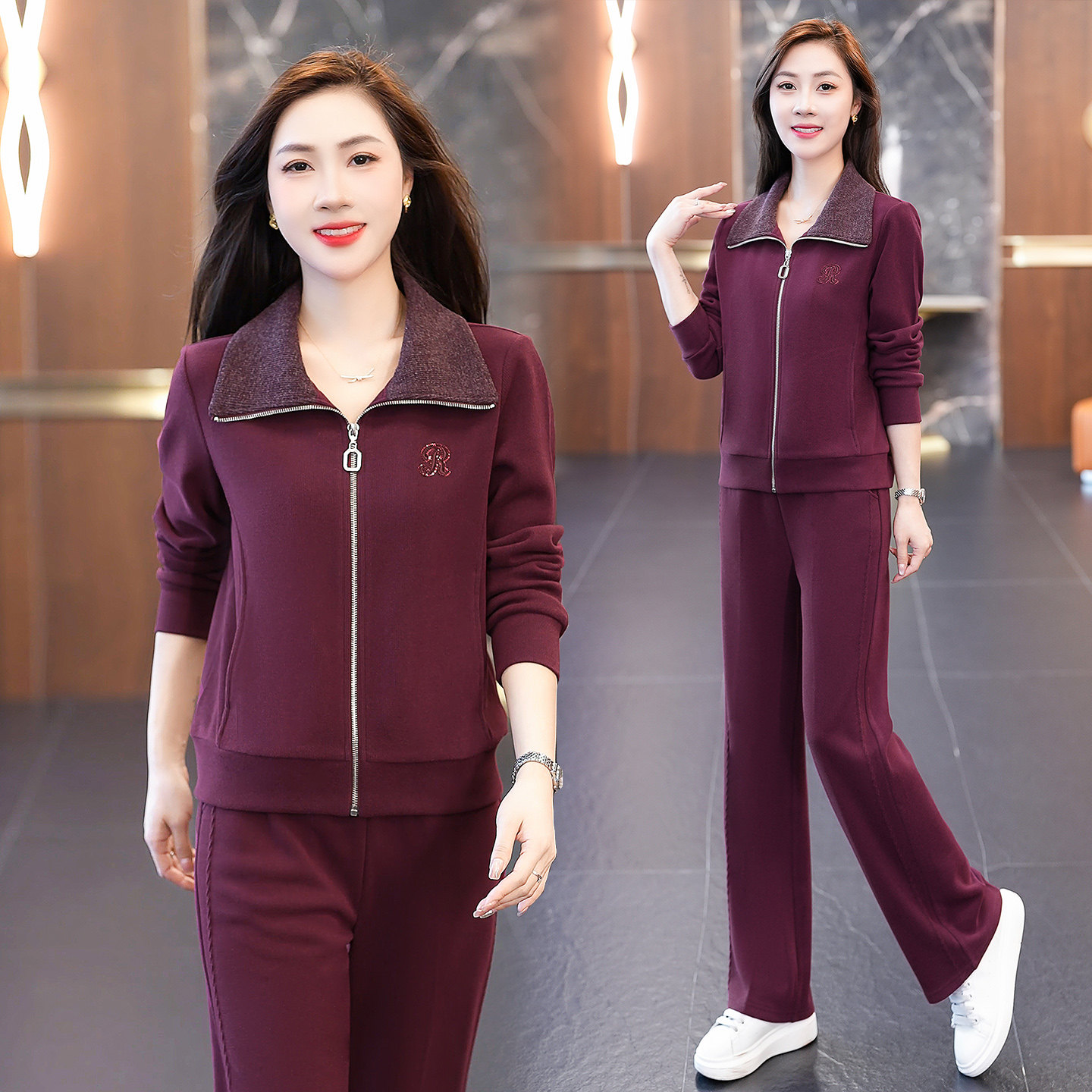 春秋运动服套装女时尚气质显瘦小个子开衫卫衣早秋休闲跑步两件套