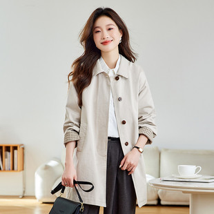 纯棉工装 风衣女款 高级感超好看外套中长款 春秋季 开春上衣 2025新款